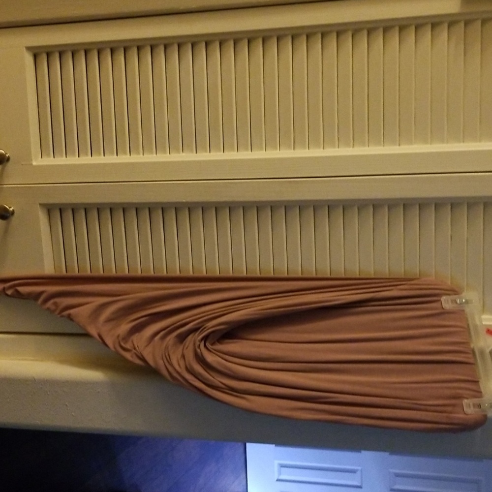 Nude pink open leg long skirt